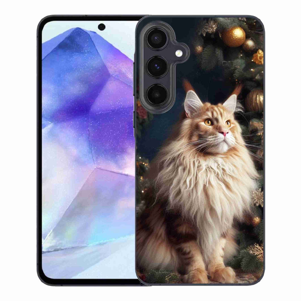 Gél borítás mmCase Samsung Galaxy A55 5G - macska a fánál - Samsung Galaxy A55 5G - macska a fánál