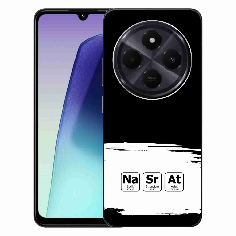 Gél borítás mmCase a Xiaomi Redmi 14C/Poco C75-hez - kémiai elemek fehér és fekete háttérrel