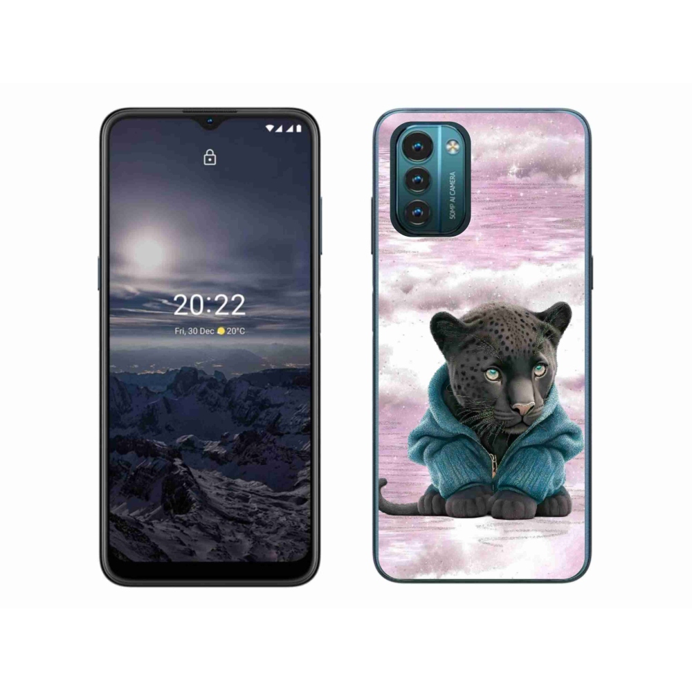 Zselés borítás mmCase a Nokia G11/G21 készülékhez - fekete párduc pulóverben