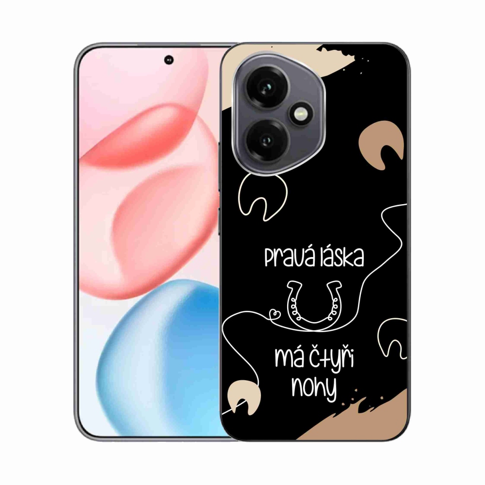 Zselés borító mmCase a Honor 400-hoz - ló motívum fekete háttérrel