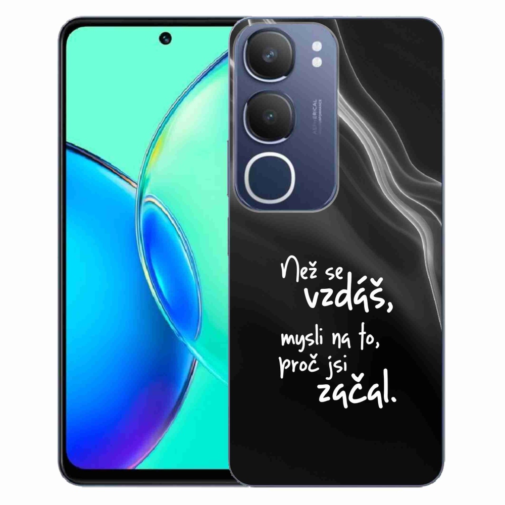 Gél borítás mmCase a Vivo Y19s készülékre - idézet 2 fekete háttér