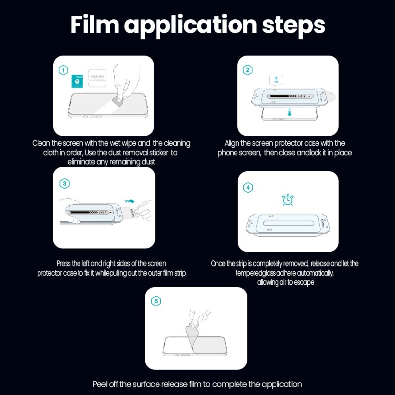 Nillkin Edzett üveg 0.25mm Guardian 2.5D Apple iPhone 17 Pro Max fekete (applikátorral)