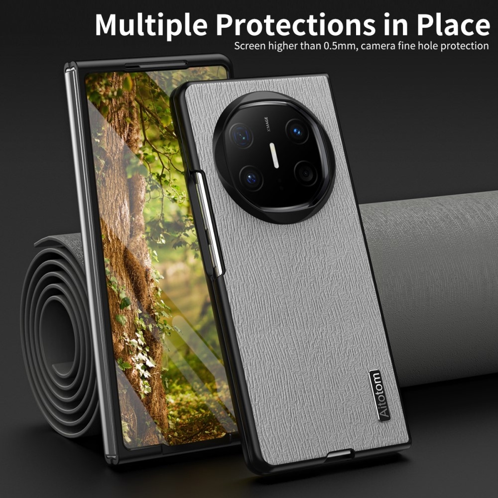 Aitotom műanyag borítás műbőrrel a Huawei Mate X6-on - szürke