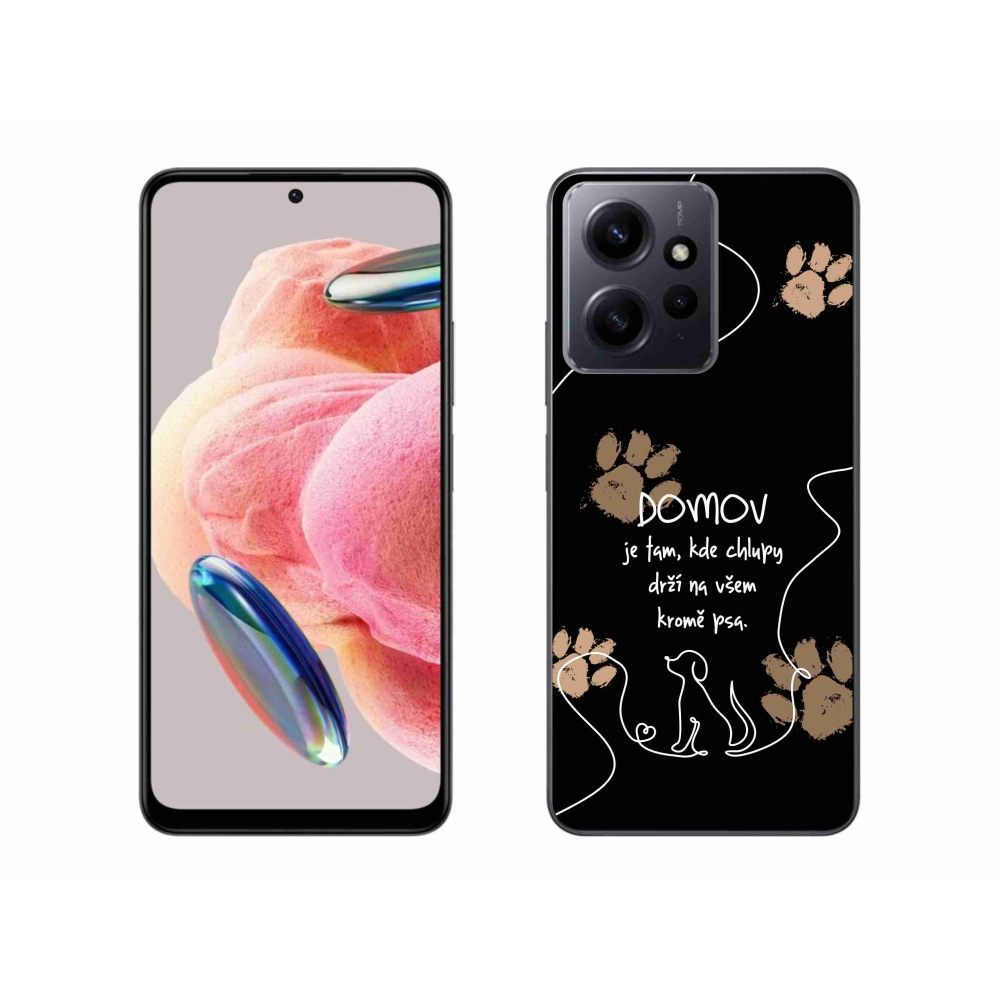 Gél borító mmCase a Xiaomi Redmi Note 12 4G-hez - kutya motívum fekete háttérrel