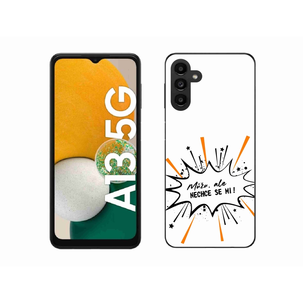 Gél borító mmCase Samsung Galaxy A13 5G - vicces szöveg 11 fehér háttér