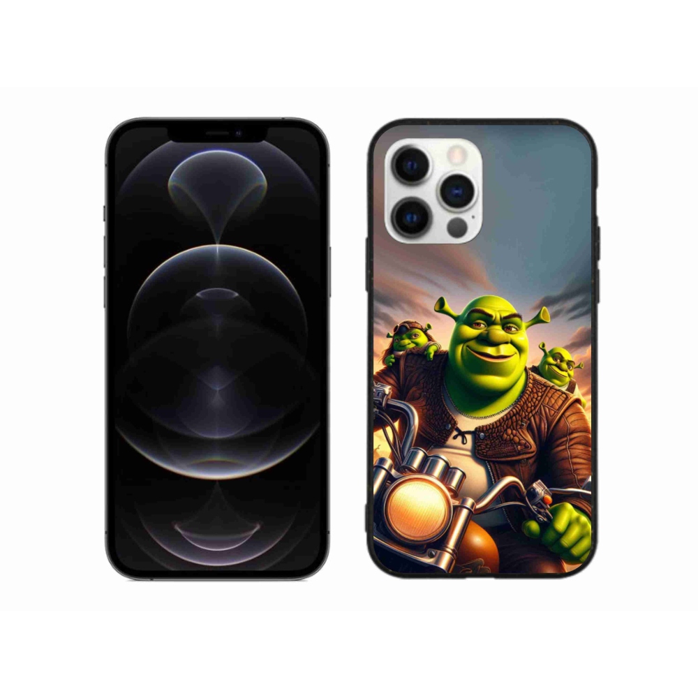 Zselés borítás mmCase iPhone 12 Pro Max készülékhez - Shrek egy motorkerékpáron
