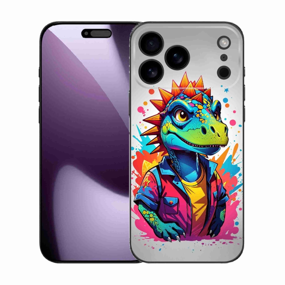 Zselés borítás mmCase iPhone 17 Pro Max készülékhez - színes dinoszaurusz
