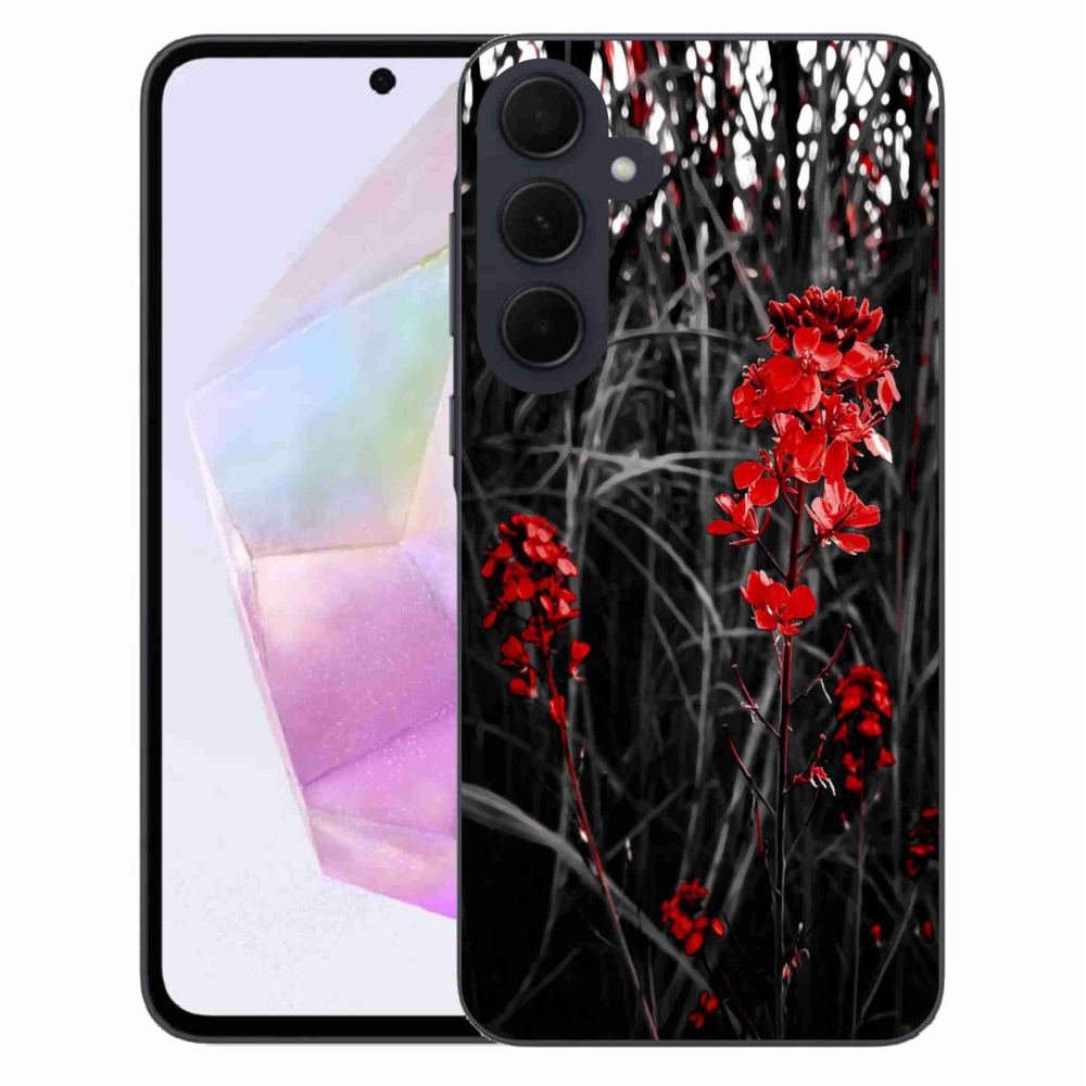 Gél borítás mmCase Samsung Galaxy A35 5G - piros növényhez
