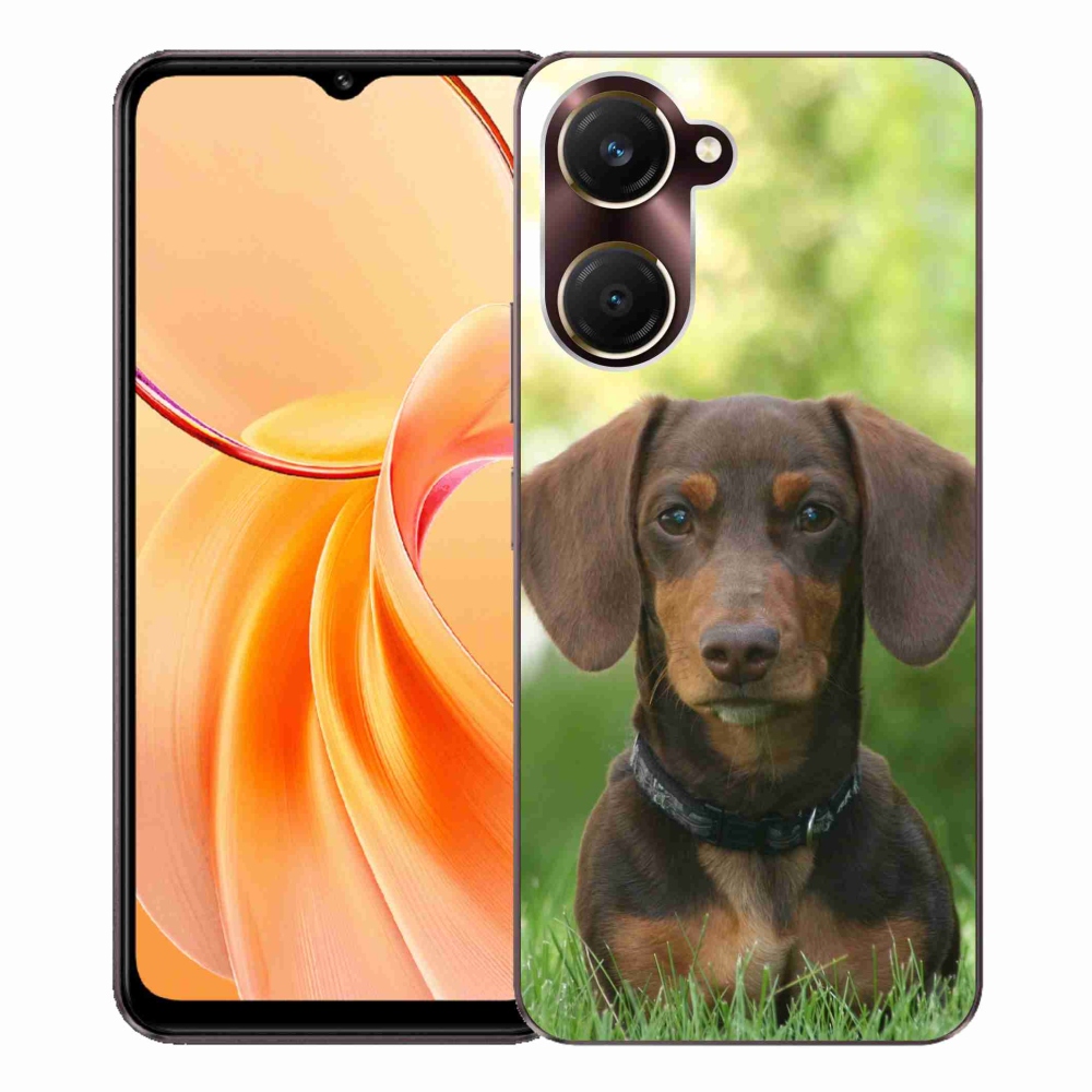 Zselés borítás mmCase Vivo Y28s 5G - barna tacskóhoz