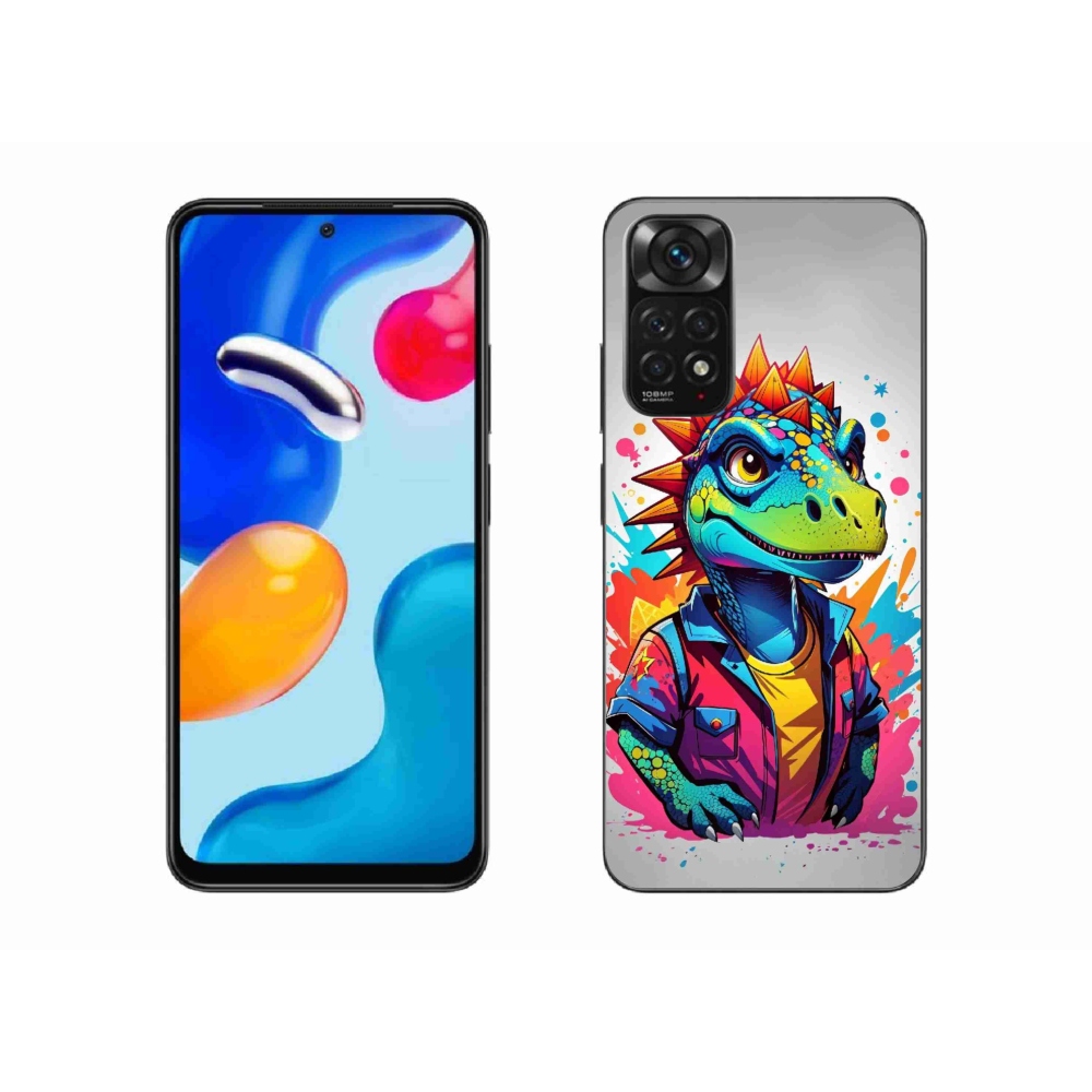 Gél borítás mmCase a Xiaomi Redmi Note 11S 4G-hez - színes dinoszaurusz