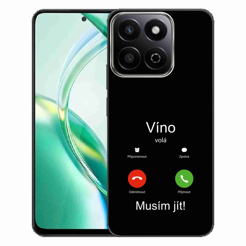 Zselés borító mmCase a Honor 200 Smart 5G készülékhez - bor hívások fekete háttérrel