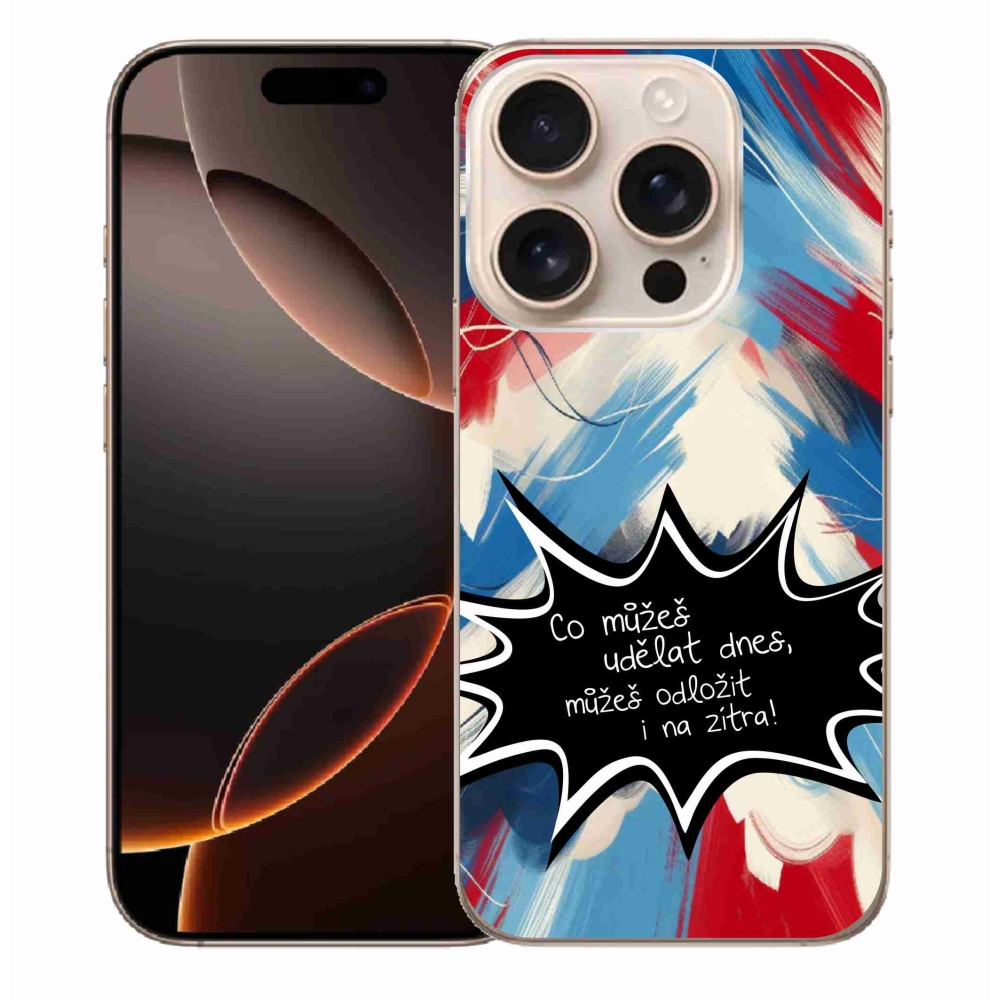Gél borítás mmCase iPhone 16 Pro Max készülékhez - vicces szöveg 9 fekete háttér
