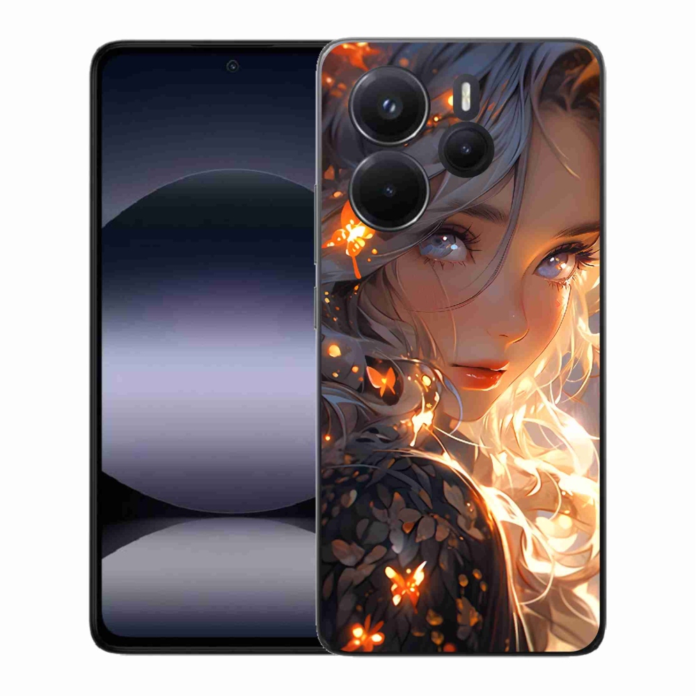 Gél borító mmCase a Xiaomi Redmi Note 14-hez - lány és pillangók