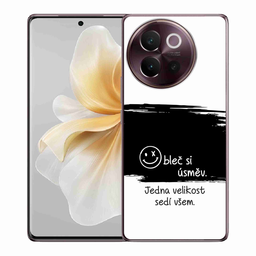 Gél borító mmCase a Vivo V40 Lite 5G-hez - vicces szöveg 8 fekete és fehér háttérrel