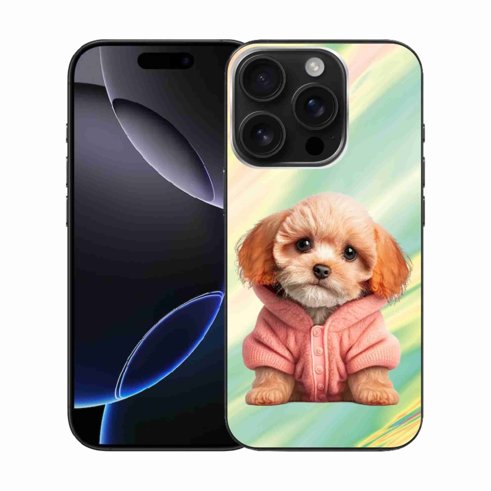 Zselés borítás mmCase iPhone 16 Pro készülékhez - pulóveres kiskutya