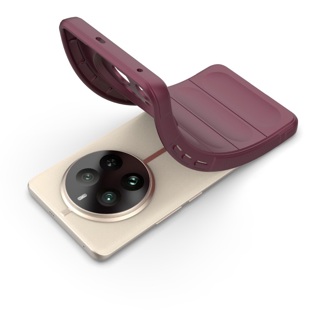 Rugg tartós zselés tok a Realme 12 Pro 5G/12 Pro+ 5G számára - bordó színű