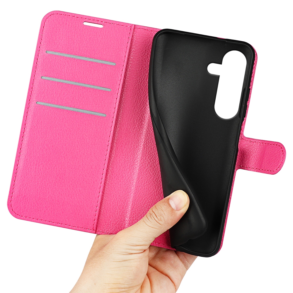 Litchi könyv tok Samsung Galaxy S25 FE készülékhez - rózsaszínű