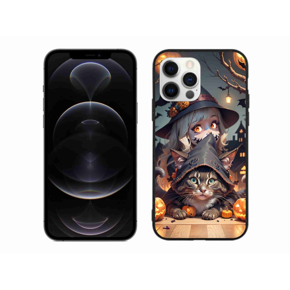Zselés borítás mmCase iPhone 12 Pro Max készülékhez - boszorkány macskával