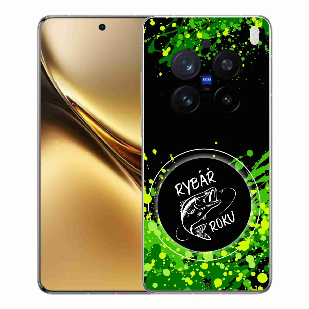 Gél borítás mmCase a Vivo X200 Pro 5G-n - az év horgásza fekete háttérrel