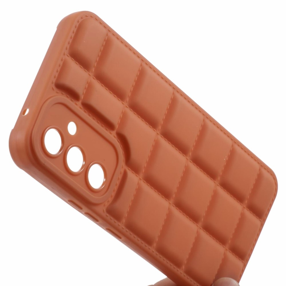 Rácsos tartós zselés tok Samsung Galaxy A24 készülékhez - barna