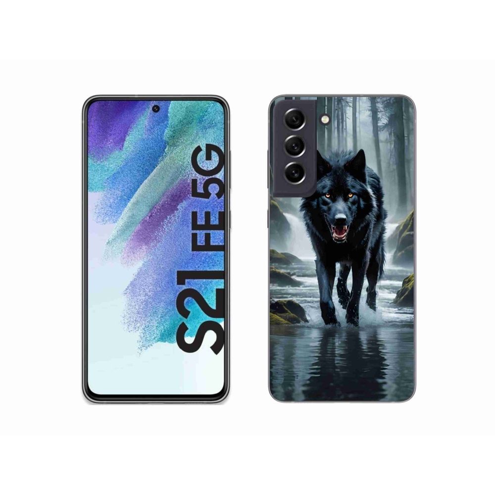 Zselés borítás mmCase Samsung Galaxy S21 FE 5G - fekete farkas