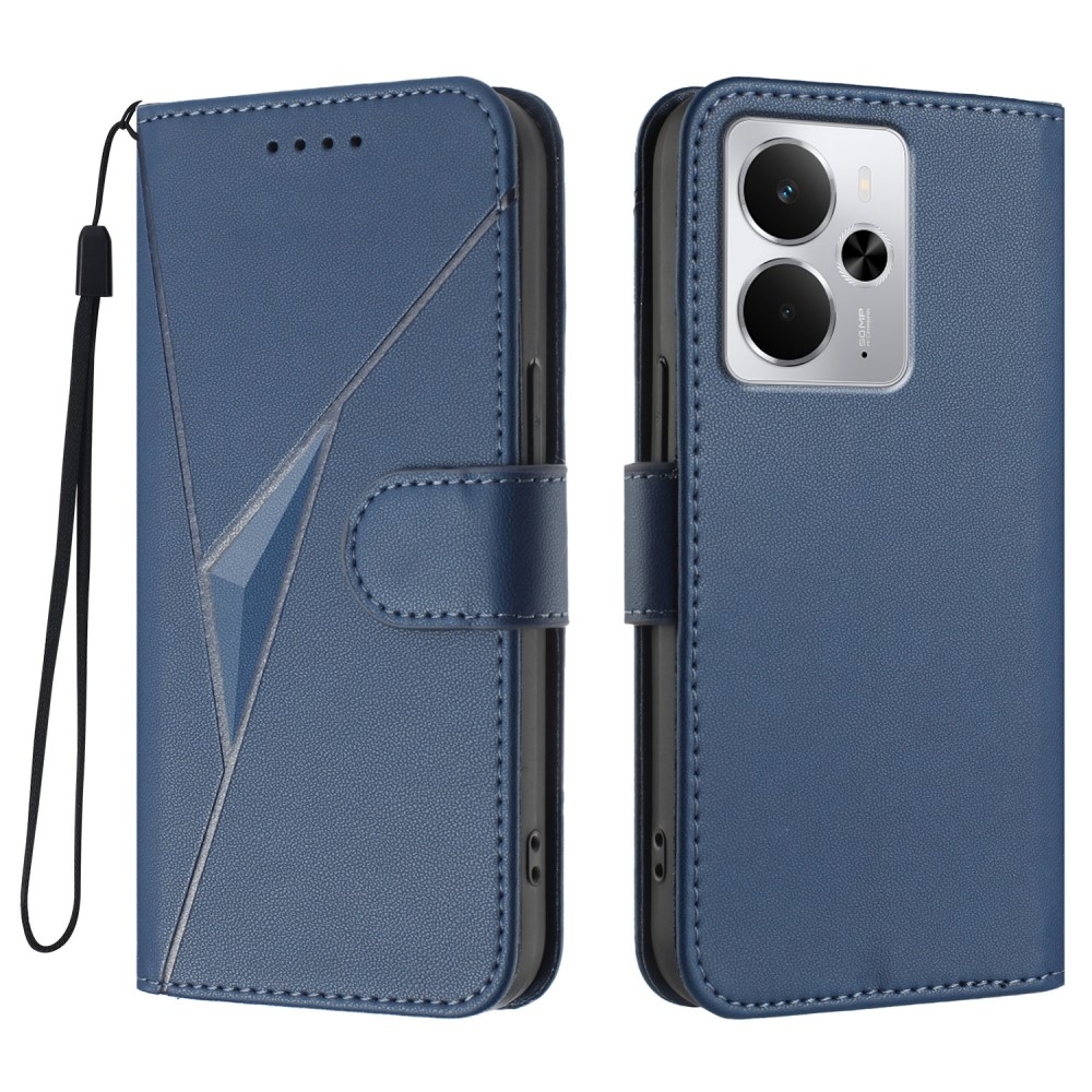 Háromszögek könyvtáska a Realme 14 5G készülékhez - kék