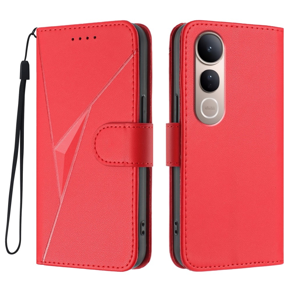 Háromszögek könyv tok a Vivo V50 Lite 4G/5G-hez - piros
