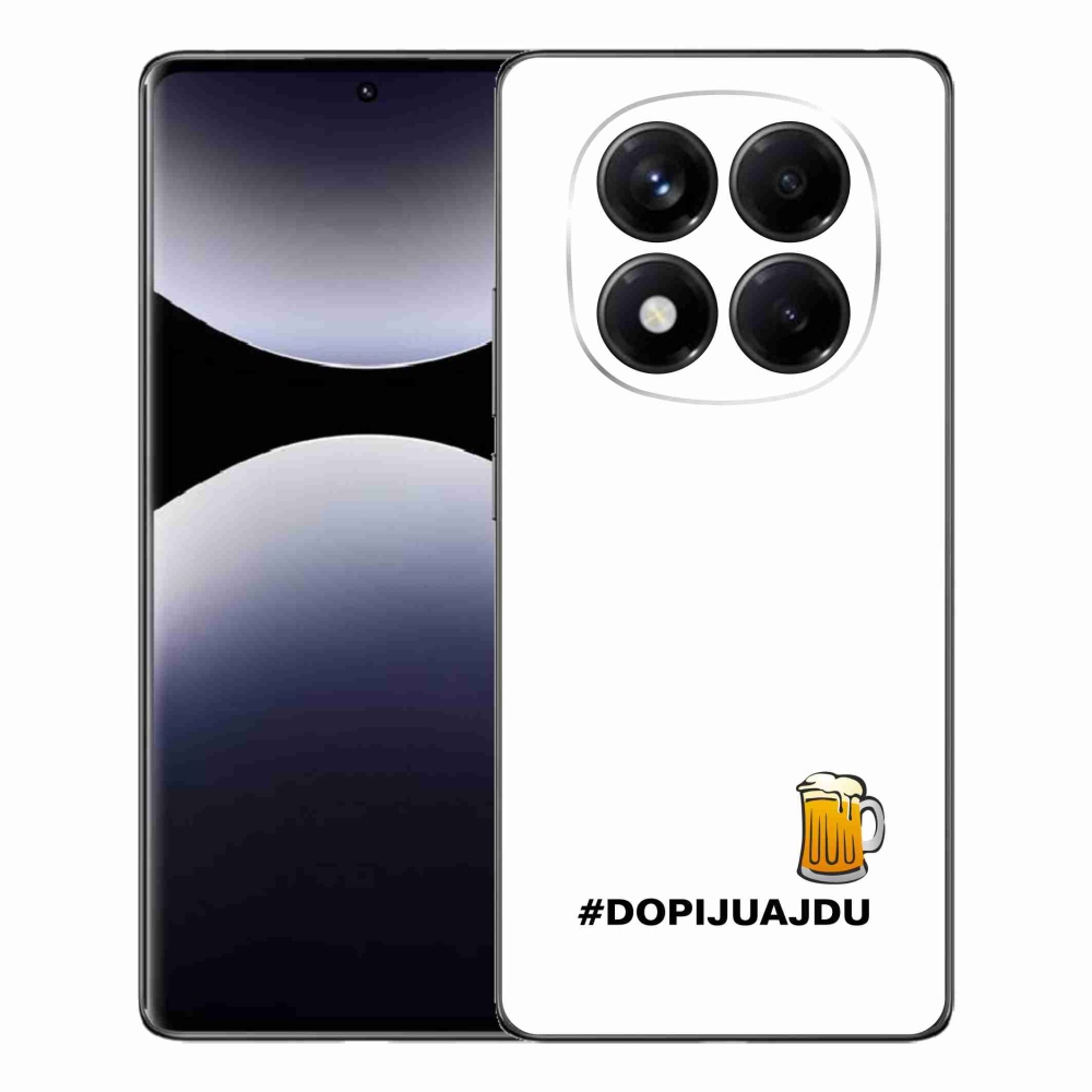 Gél borítás mmCase a Xiaomi Redmi Note 14 Pro számára - sör motívum 1 fehér háttér