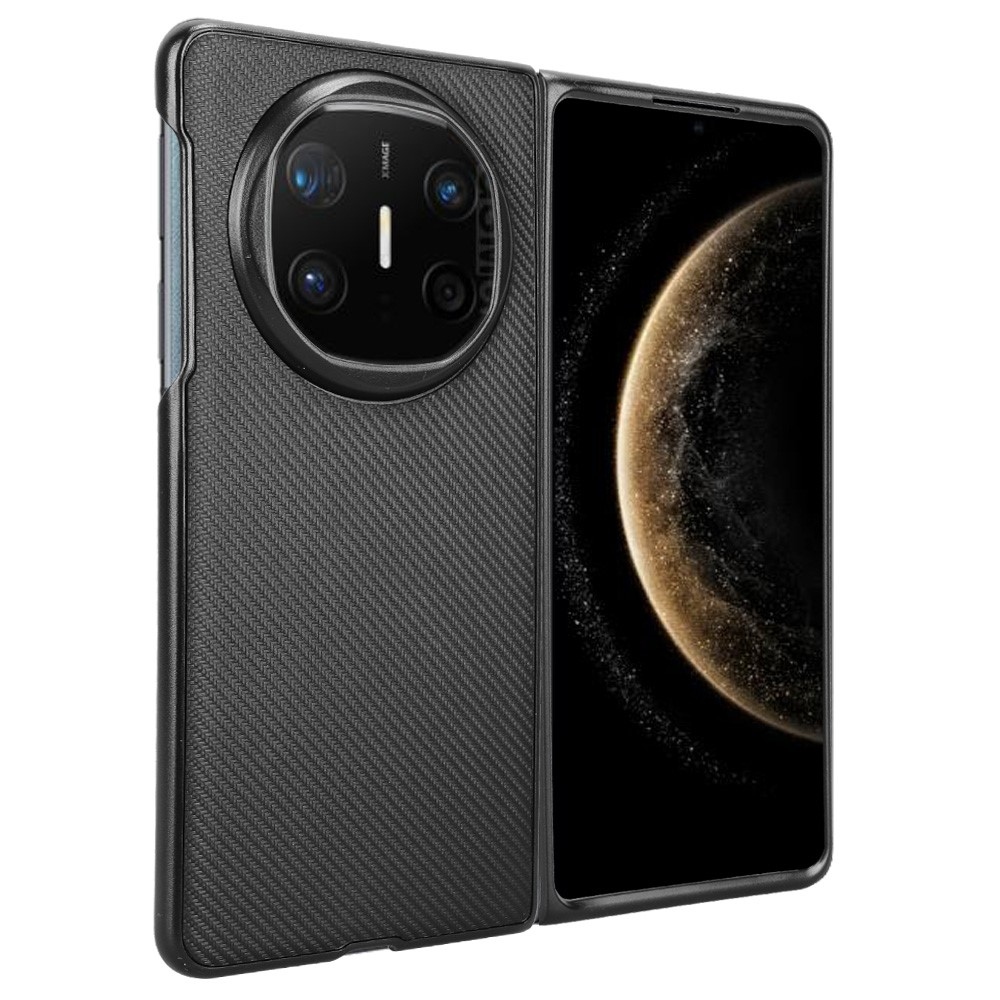 Textúrás műanyag borítás műbőrrel a Huawei Mate X6-on - fekete