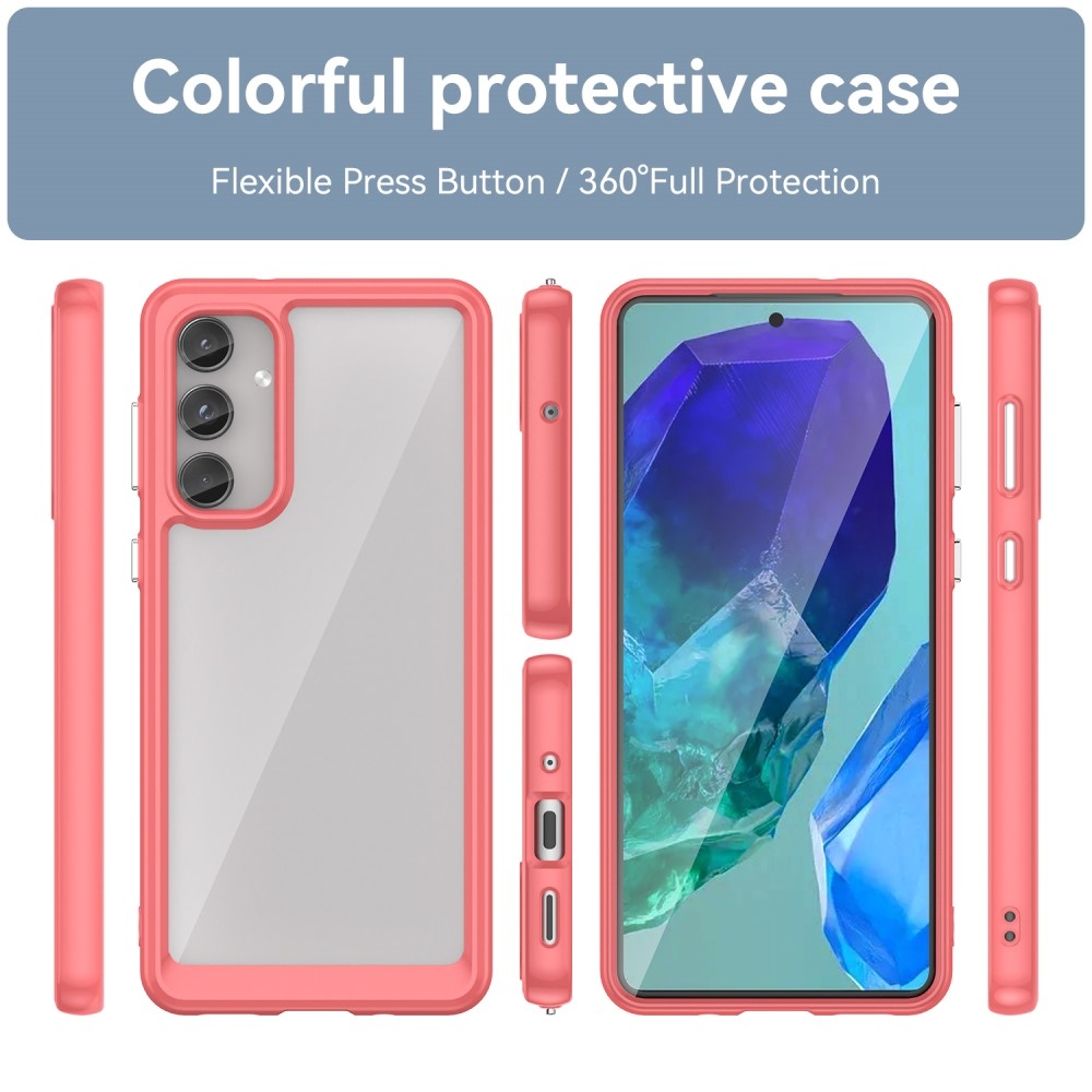 Gél tok kemény hátlappal Samsung Galaxy M55 5G készülékhez - piros