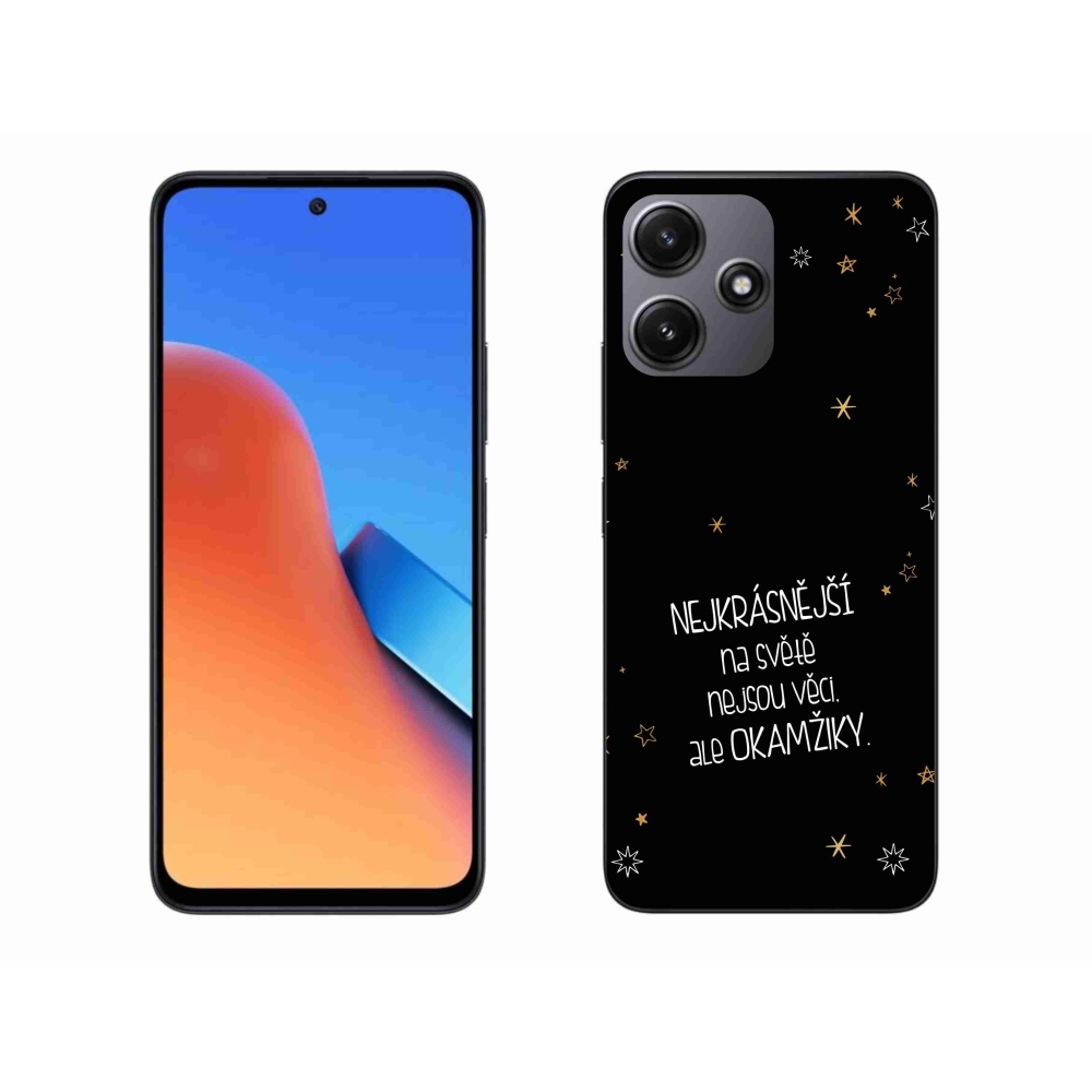 Gél borítás mmCase a Xiaomi Redmi 12 5G - Idézet 4 fekete háttérrel