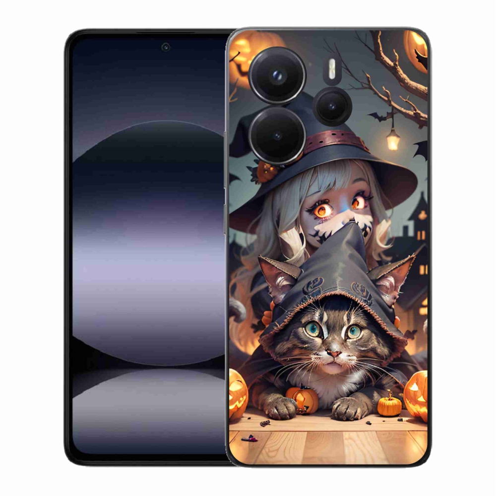 Gél borítás mmCase a Xiaomi Redmi Note 14-hez - boszorkány macskával