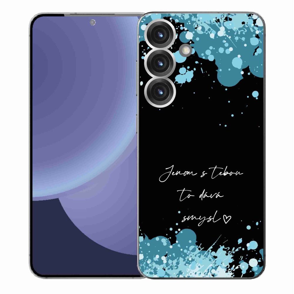 Gél borító mmCase Samsung Galaxy S25+ - szerelmes szöveg fekete háttérrel