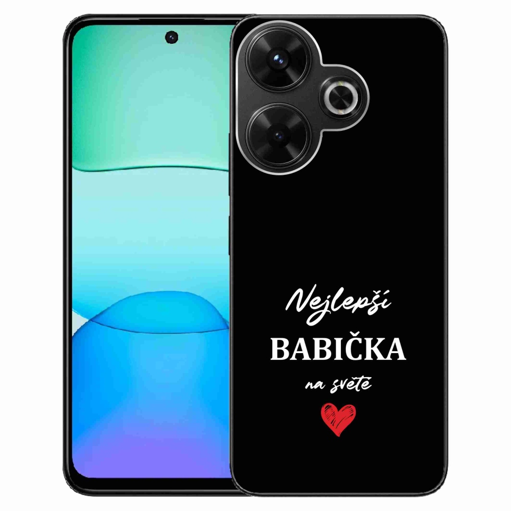 Gél borító mmCase a Xiaomi Redmi 13 4G/Poco M6 4G - legjobb nagymama 1 fekete háttérrel