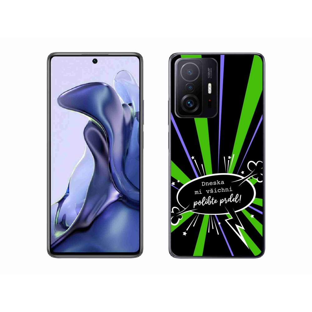 Gél borító mmCase a Xiaomi 11T Pro számára - vicces szöveg 15 fekete háttérrel