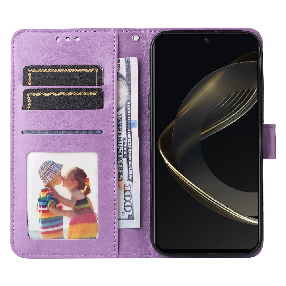 Napraforgó könyv tok Huawei Nova 12 SE-hez - lila