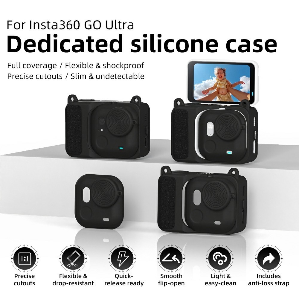 FLYMILE 360° szilikon tok lencsevédővel Insta360 GO Ultra kamerához