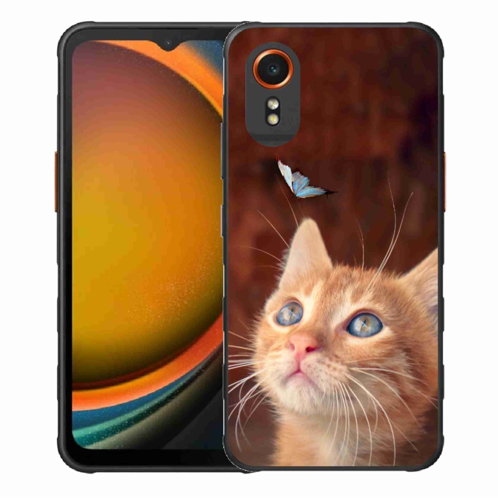 Gél borítás mmCase Samsung Galaxy Xcover 7 készülékhez - pillangó és cica