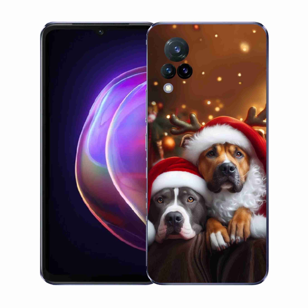 Gél borító mmCase a Vivo V21 4G/5G-n - Karácsonyi kutyák
