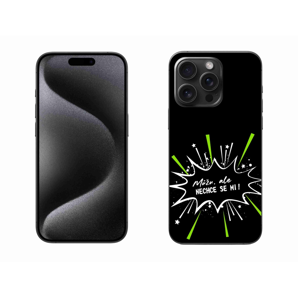 Gél borítás mmCase iPhone 15 Pro Max készülékhez - vicces szöveg 11 fekete háttér