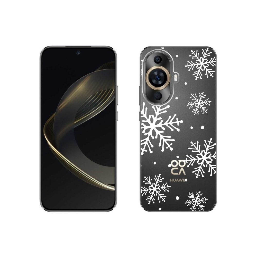 Gél borítás mmCase a Huawei Nova 11 készülékre - fehér pelyhek átlátszó háttéren