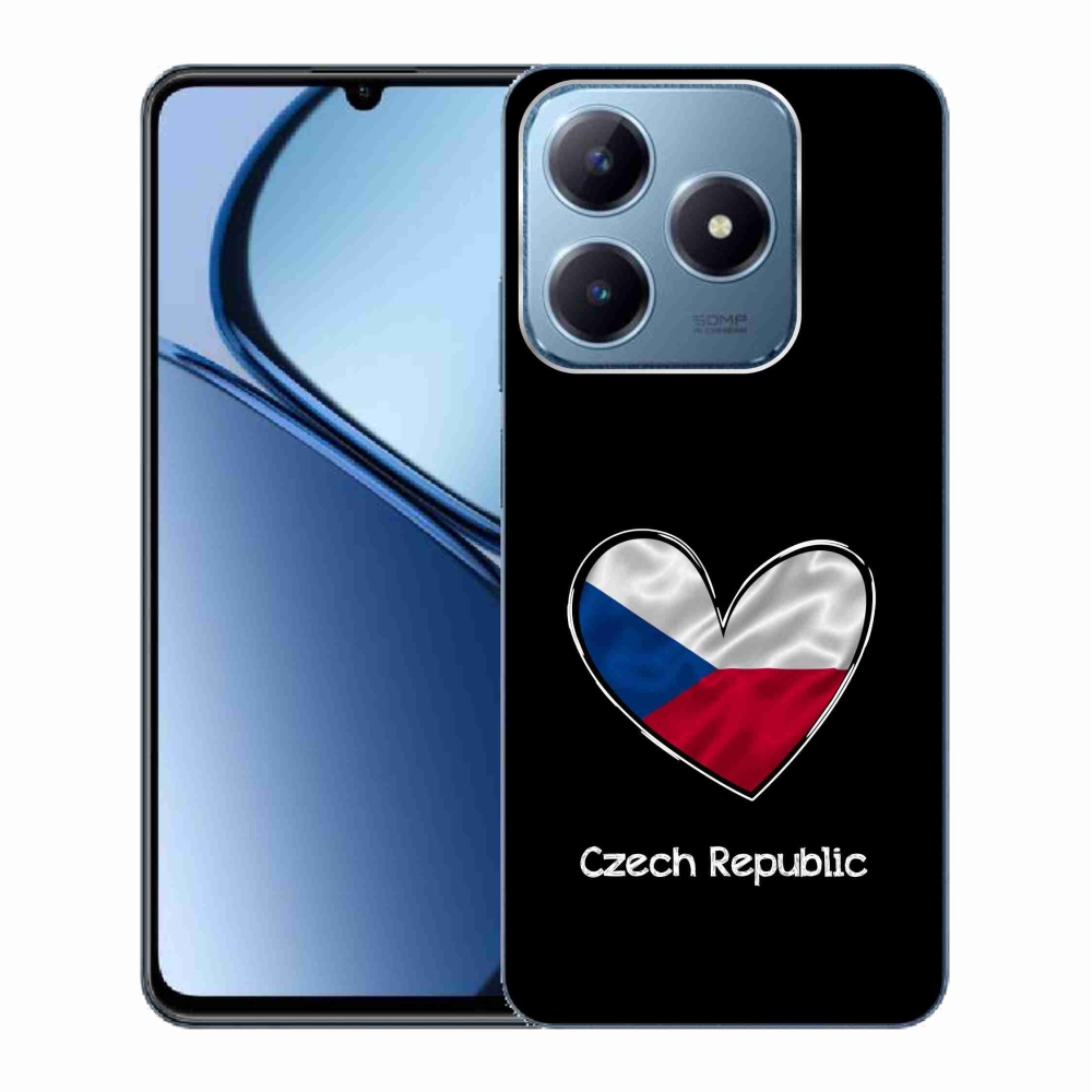 Zselés borító mmCase a Realme C63 készülékhez - zászlós szív fekete háttérrel