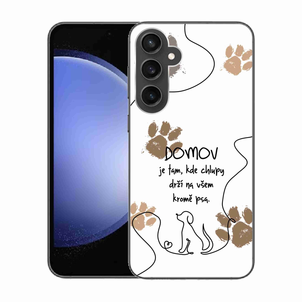 Gél borítás mmCase Samsung Galaxy S23 FE készülékhez - kutya motívum fehér háttérrel