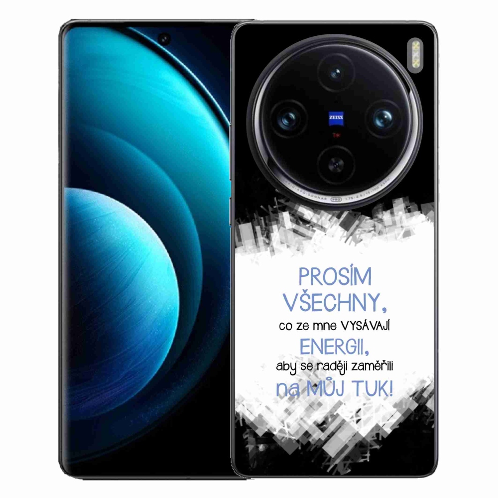 Zselés borító mmCase a Vivo X100 Pro 5G készülékhez - vicces szöveg 1 kék