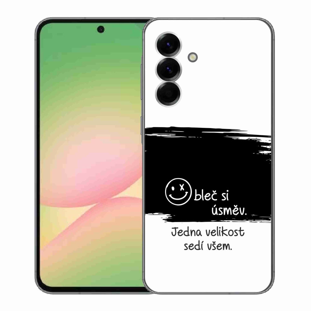 Gél borító mmCase Samsung Galaxy A56 5G - vicces szöveg 8 fekete és fehér háttérrel