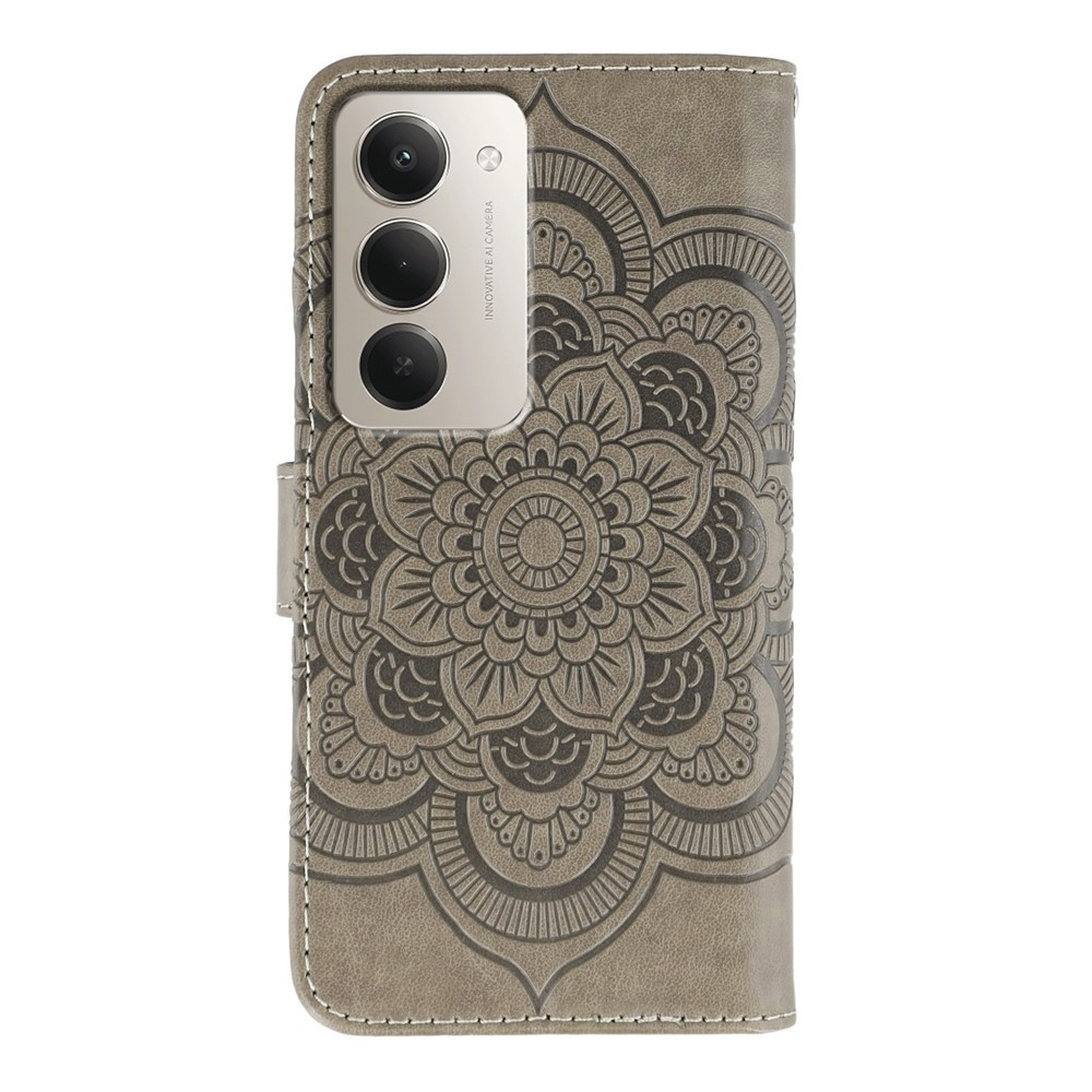 Mandala könyv tok a Xiaomi Redmi 15 5G-hez - szürke