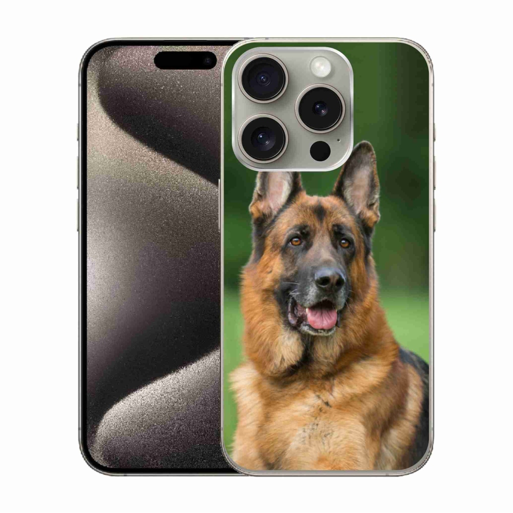 Zselés borítás mmCase iPhone 15 Pro készülékhez - Német juhászkutya