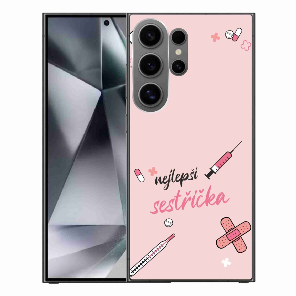 Gél borító mmCase Samsung Galaxy S24 Ultra - legjobb kishúg rózsaszín háttérrel