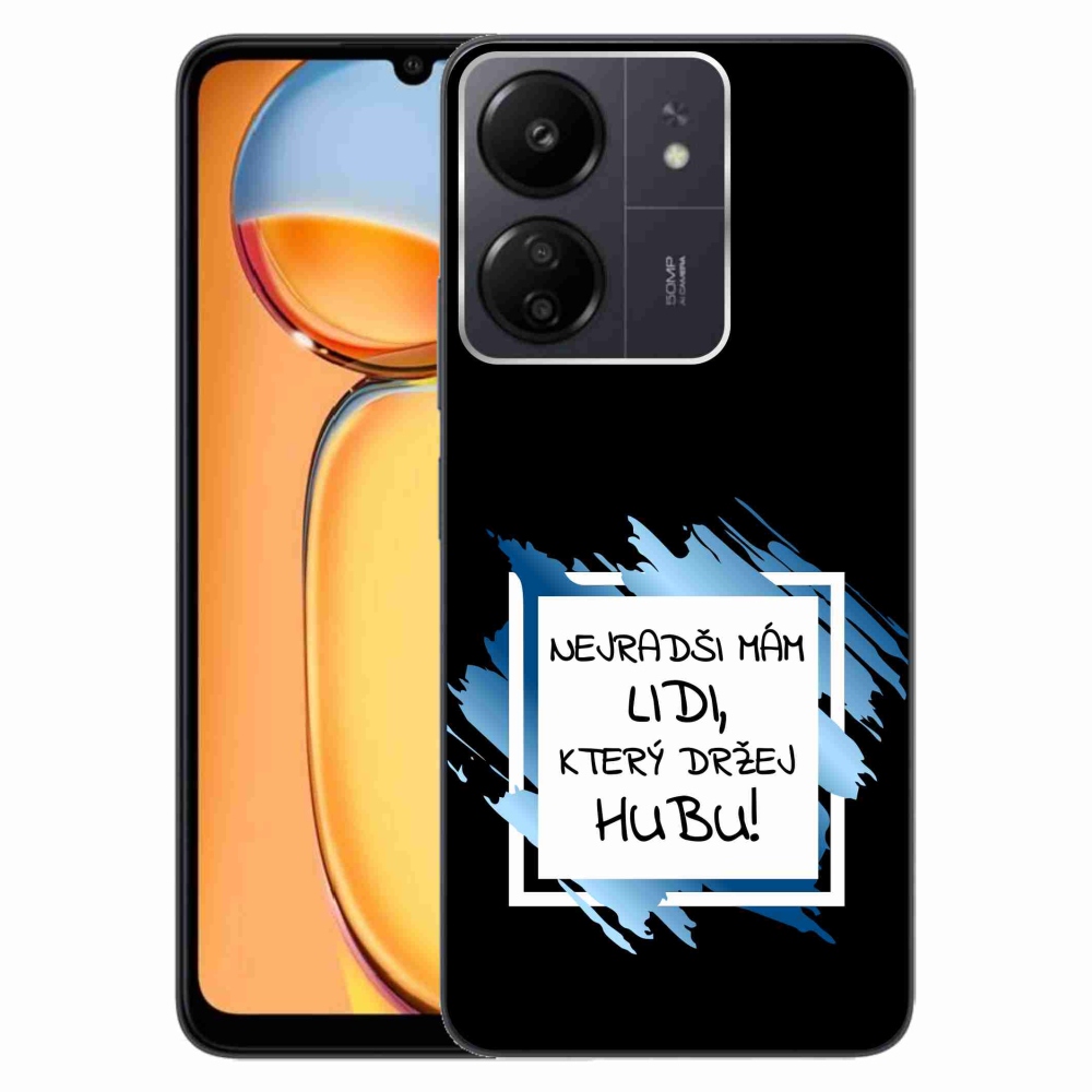 Gél borító mmCase a Xiaomi Poco C65/Redmi 13C-hez - vicces szöveg 7 fehér és fekete háttérrel