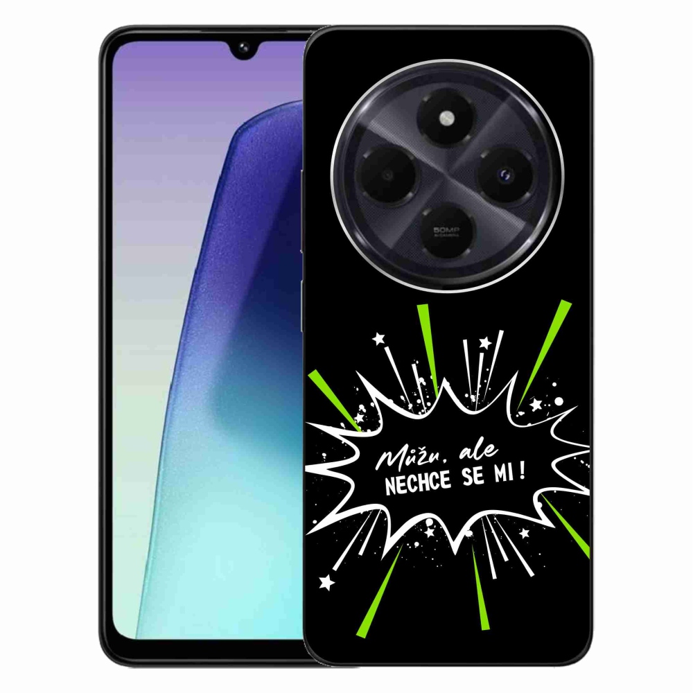 Gél borító mmCase a Xiaomi Redmi 14C/Poco C75-hez - vicces szöveg 11 fekete háttérrel